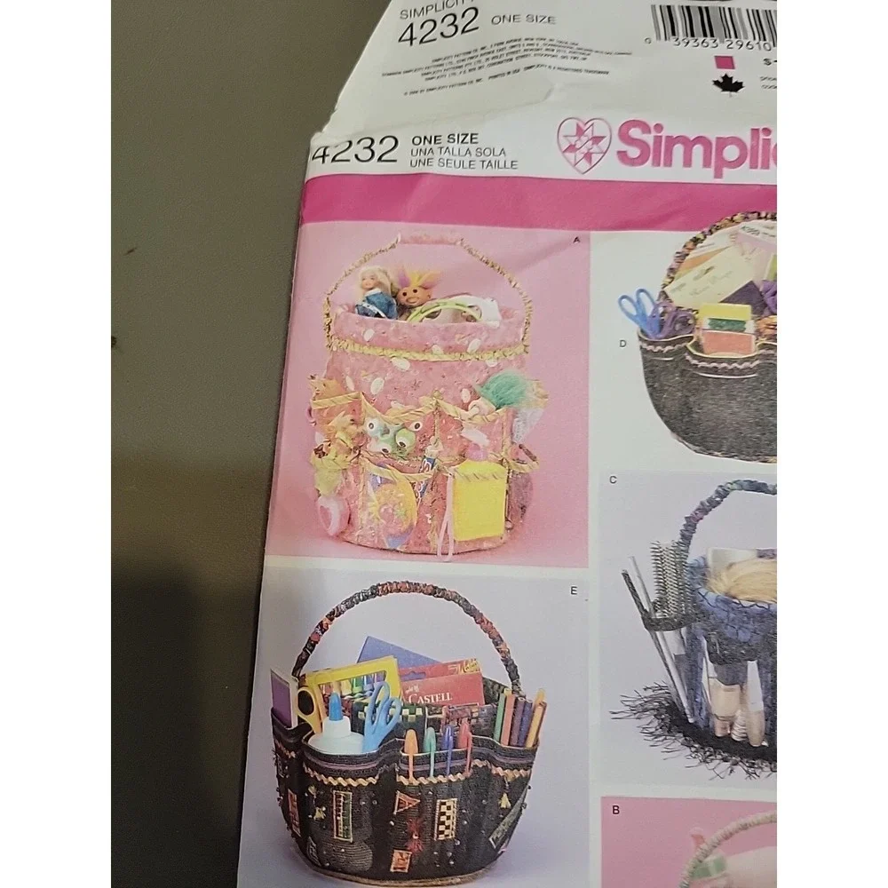 Bucket organizers covers craft pattern 4232 UNCUT‎ Easter Teacher baby basket